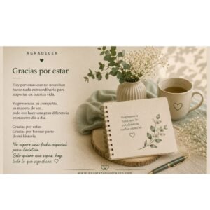 Tarjeta No 1. Para agradecer que estés en mi vida