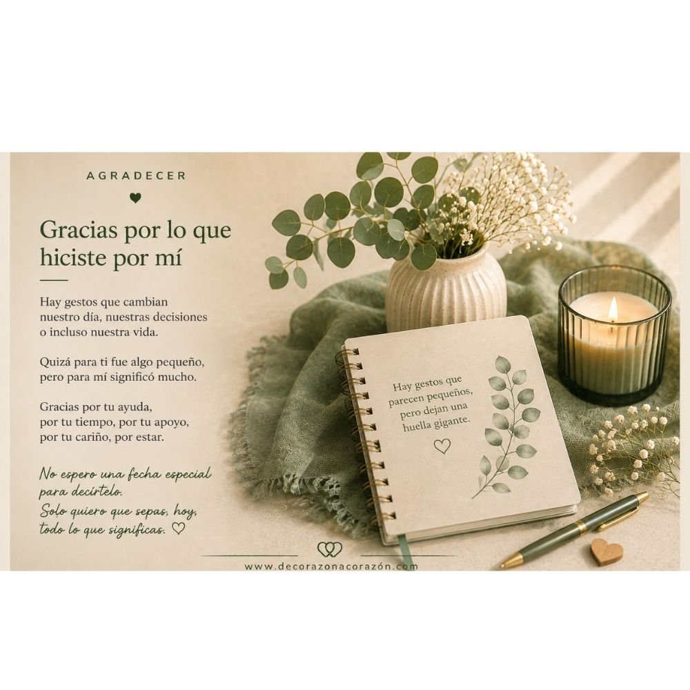 Tarjeta No 2. Para agradecer lo que has hecho por mí